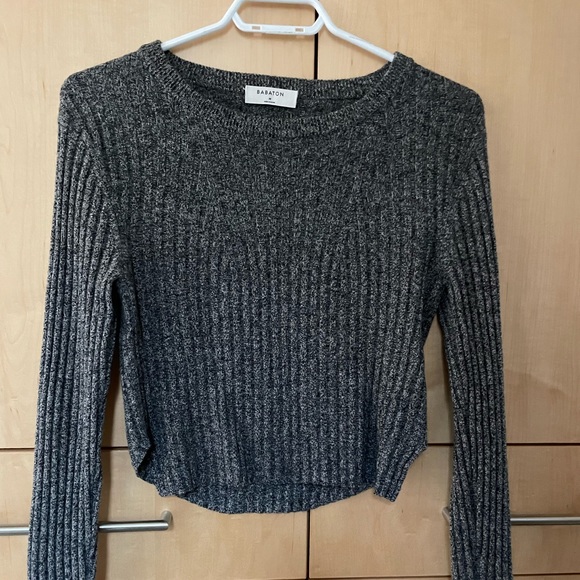Babaton grey cropped sweater - Picture 3 of 4